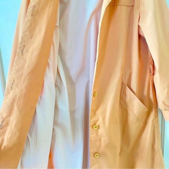 LONDON FOG Vintage Coral Trench Coat Women's Size 12 Petite Missing Belt - Picture 8 of 12